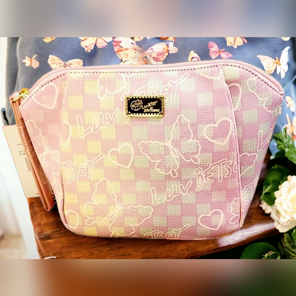 Betsey Johnson butterfly cosmetic bag